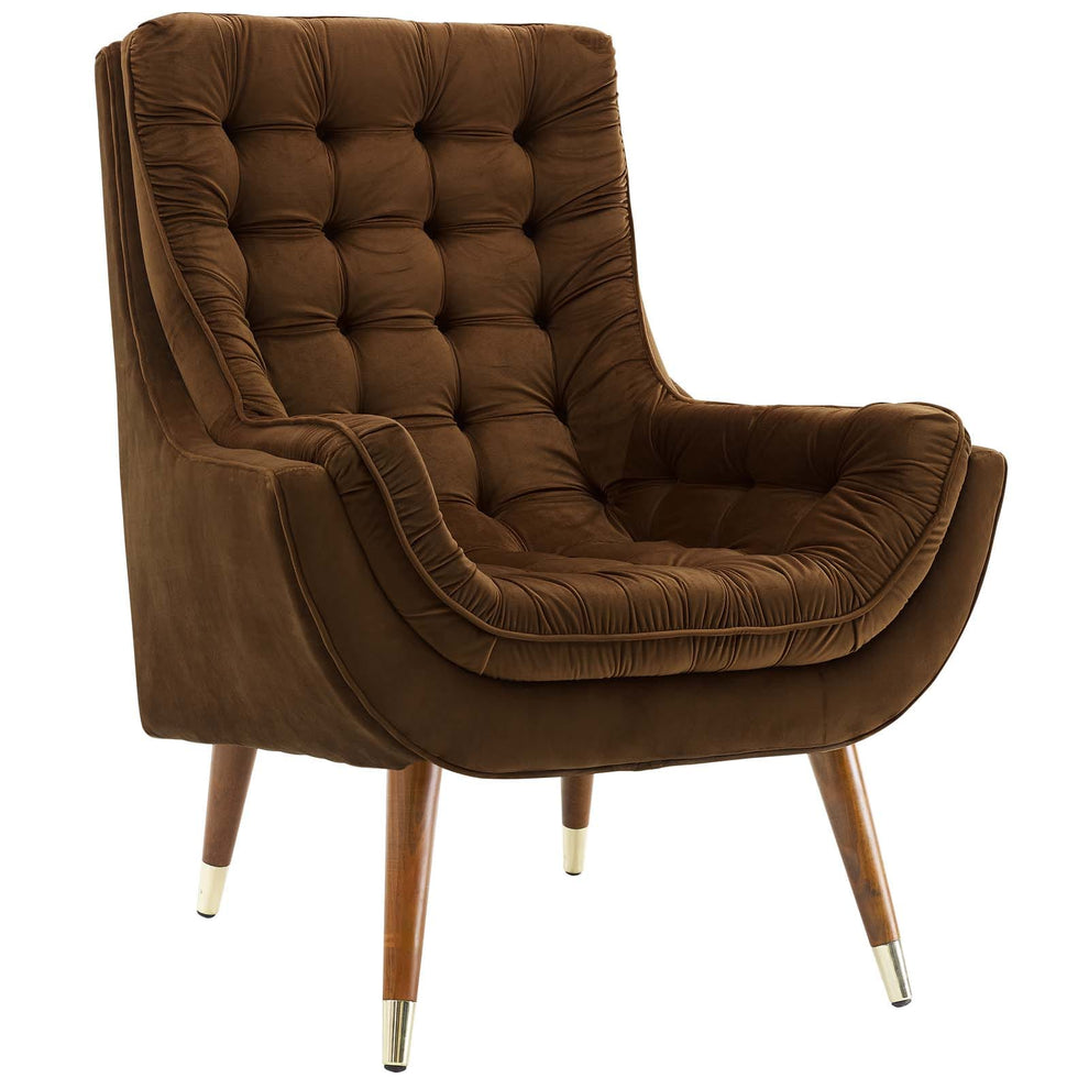 Modway Suggest Button Tufted Upholstered Velvet Lounge Chair - EEI-3001 | Lounge Chairs | Modishstore - 57