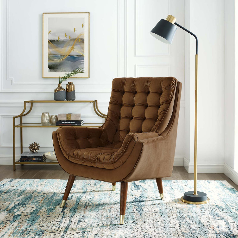 Modway Suggest Button Tufted Upholstered Velvet Lounge Chair - EEI-3001 | Lounge Chairs | Modishstore - 8