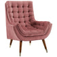 Modway Suggest Button Tufted Upholstered Velvet Lounge Chair | Lounge Chairs | Modishstore-16