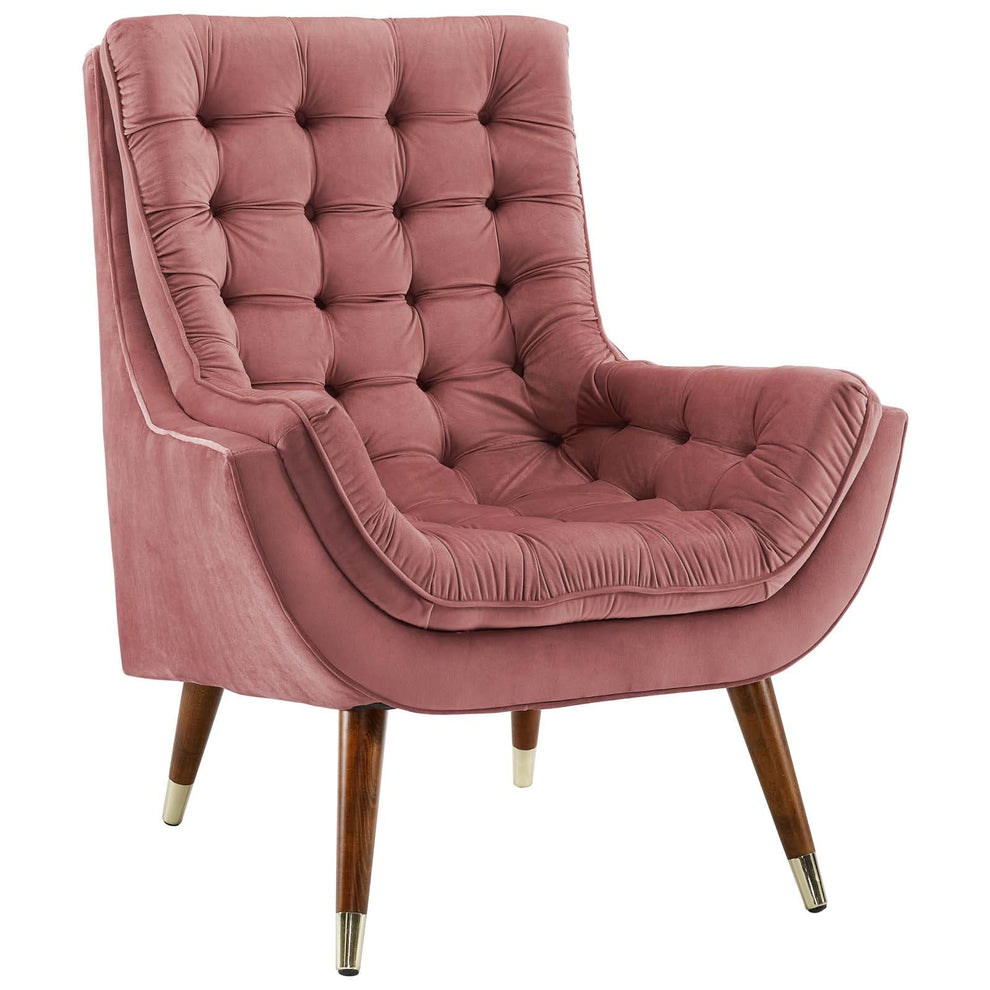 Modway Suggest Button Tufted Upholstered Velvet Lounge Chair - EEI-3001 | Lounge Chairs | Modishstore - 16