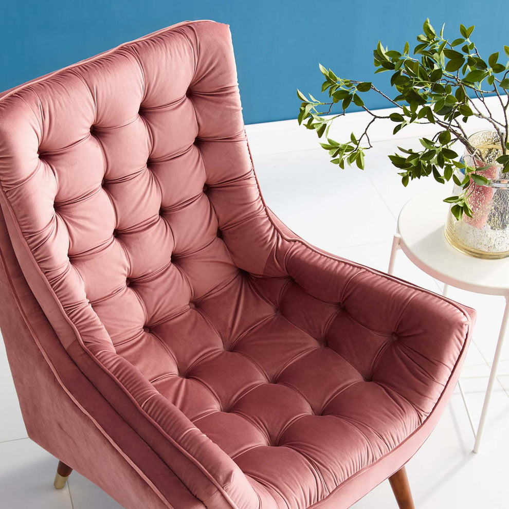 Modway Suggest Button Tufted Upholstered Velvet Lounge Chair - EEI-3001 | Lounge Chairs | Modishstore - 13