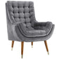 Modway Suggest Button Tufted Upholstered Velvet Lounge Chair | Lounge Chairs | Modishstore-28