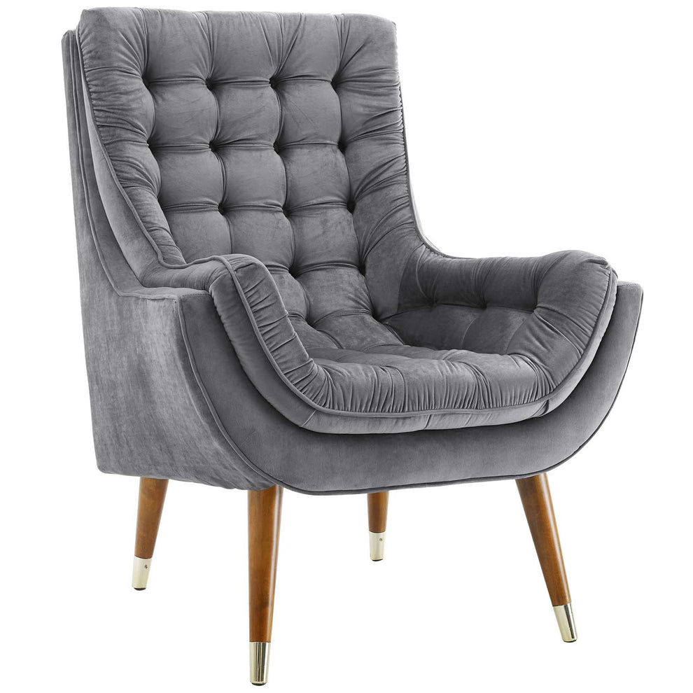 Modway Suggest Button Tufted Upholstered Velvet Lounge Chair - EEI-3001 | Lounge Chairs | Modishstore - 28