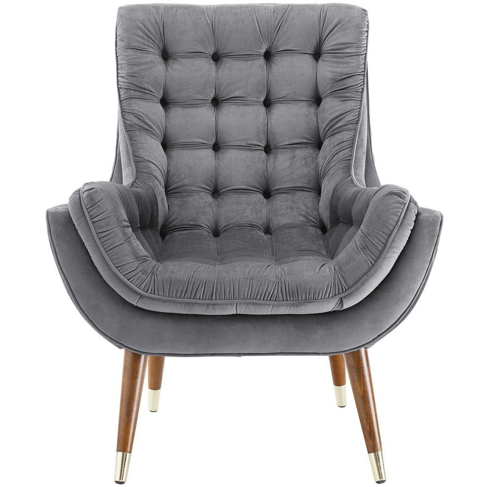 Modway Suggest Button Tufted Upholstered Velvet Lounge Chair - EEI-3001 | Lounge Chairs | Modishstore - 30