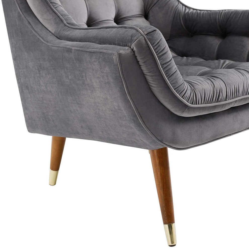 Modway Suggest Button Tufted Upholstered Velvet Lounge Chair - EEI-3001 | Lounge Chairs | Modishstore - 32