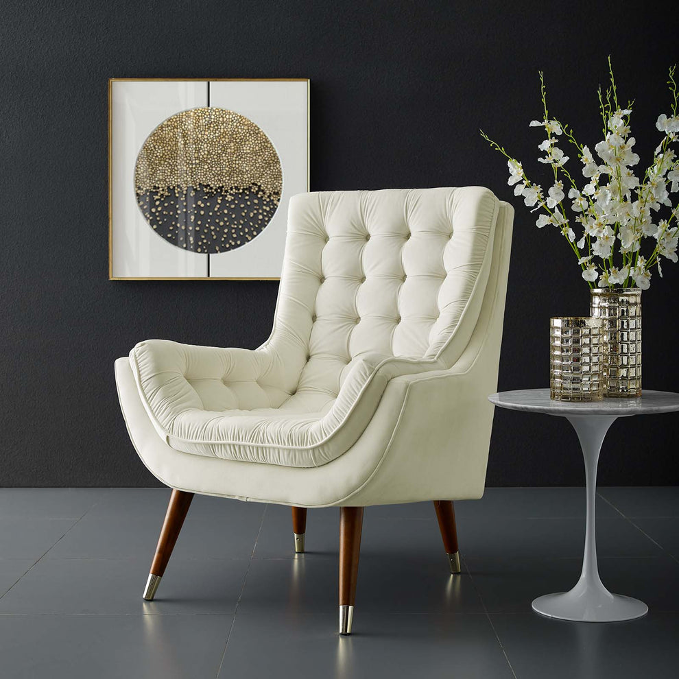 Modway Suggest Button Tufted Upholstered Velvet Lounge Chair - EEI-3001 | Lounge Chairs | Modishstore - 31