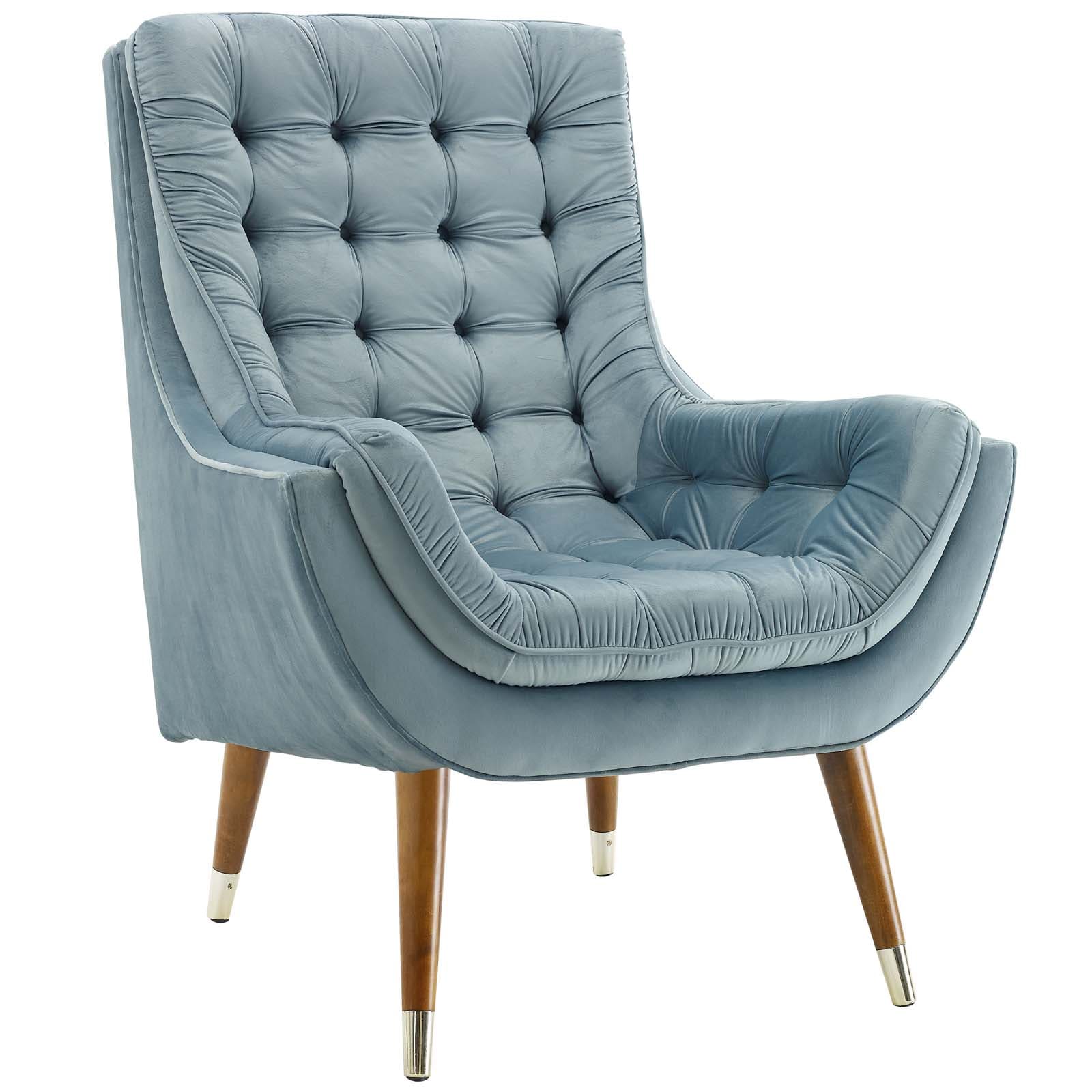 Modway Suggest Button Tufted Upholstered Velvet Lounge Chair | Lounge Chairs | Modishstore-40