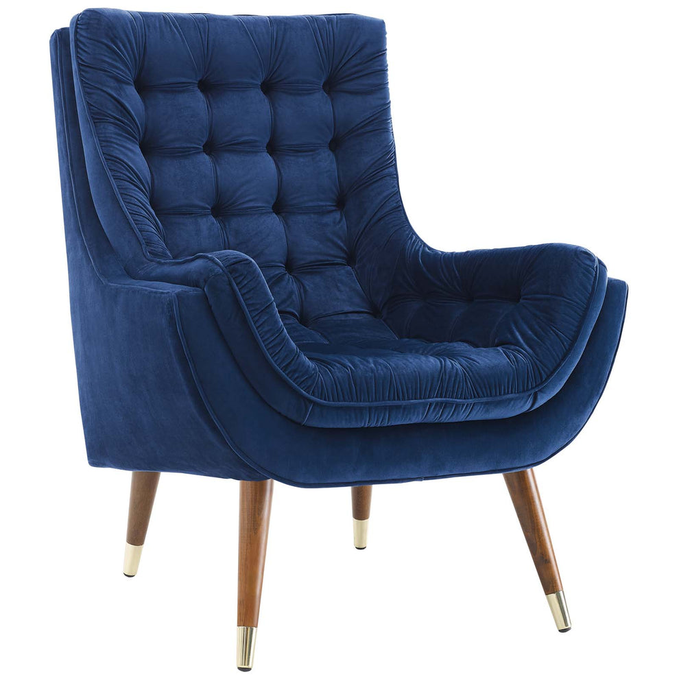 Modway Suggest Button Tufted Upholstered Velvet Lounge Chair - EEI-3001 | Lounge Chairs | Modishstore - 46
