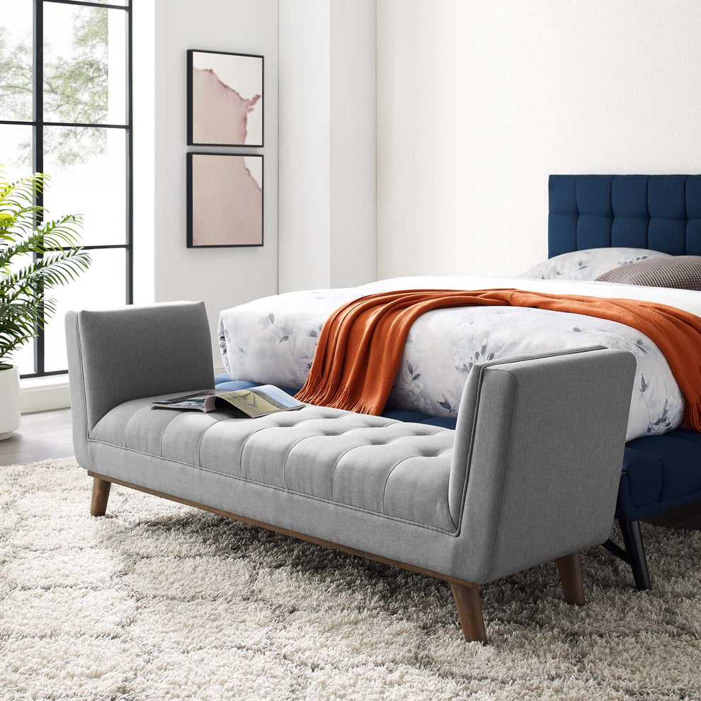 Modway Haven Tufted Button Upholstered Fabric Accent Bench - EEI-3002 | Benches | Modishstore - 14