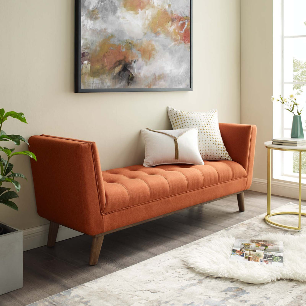 Modway Haven Tufted Button Upholstered Fabric Accent Bench - EEI-3002 | Benches | Modishstore - 13