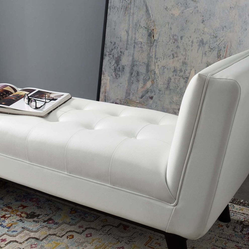 Modway Haven Tufted Button Faux Leather Accent Bench - EEI-3003 | Benches | Modishstore - 3