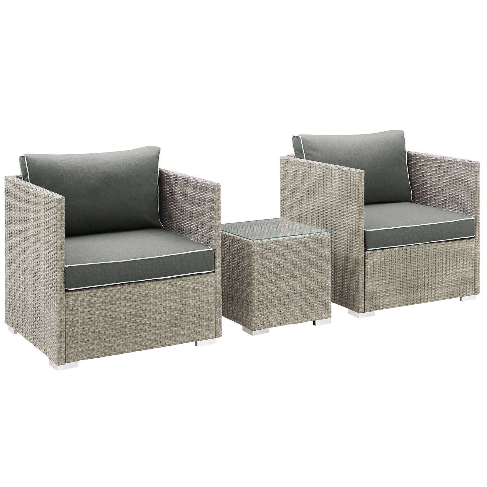 Repose 3 Piece Outdoor Patio Sectional Set By Modway - EEI-3006 | Outdoor Sofas, Loveseats & Sectionals | Modishstore - 2
