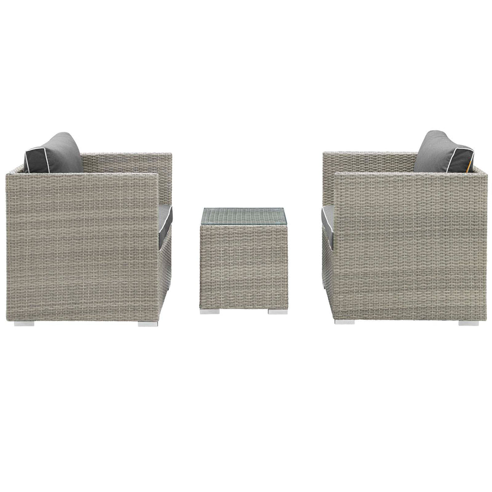 Repose 3 Piece Outdoor Patio Sectional Set By Modway - EEI-3006 | Outdoor Sofas, Loveseats & Sectionals | Modishstore - 3