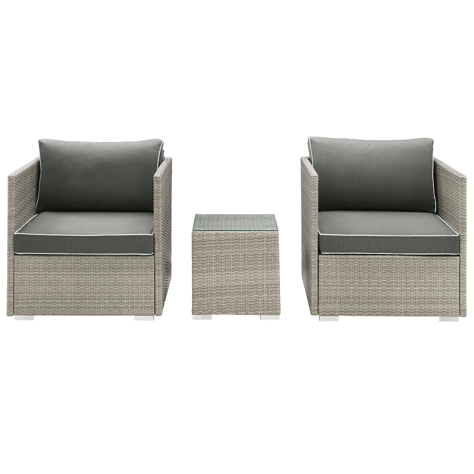 Repose 3 Piece Outdoor Patio Sectional Set By Modway - EEI-3006 | Outdoor Sofas, Loveseats & Sectionals | Modishstore - 4