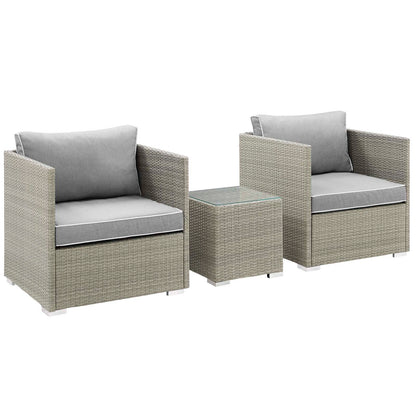 Repose 3 Piece Outdoor Patio Sectional Set By Modway - EEI-3006 | Outdoor Sofas, Loveseats & Sectionals | Modishstore - 8