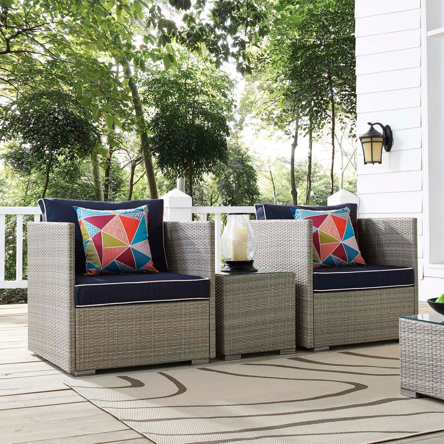 Repose 3 Piece Outdoor Patio Sectional Set By Modway - EEI-3006 | Outdoor Sofas, Loveseats & Sectionals | Modishstore - 13