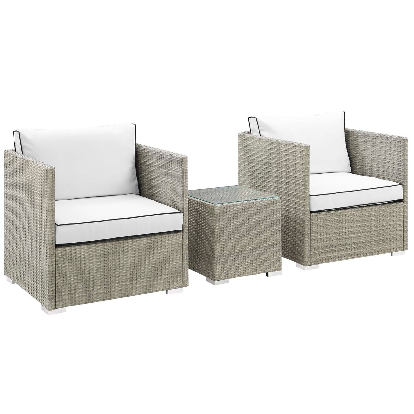 Repose 3 Piece Outdoor Patio Sectional Set By Modway - EEI-3006 | Outdoor Sofas, Loveseats & Sectionals | Modishstore - 20