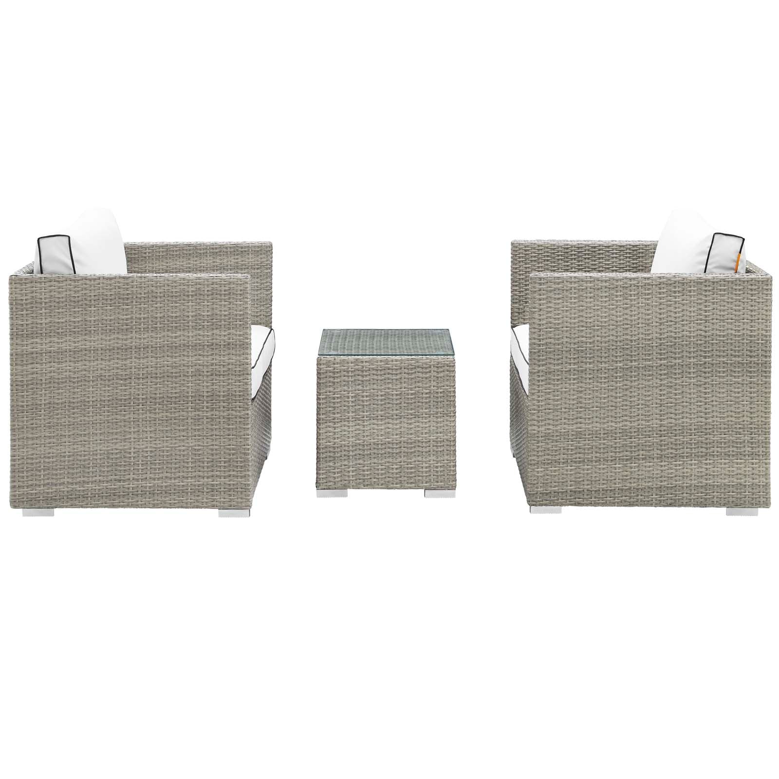 Repose 3 Piece Outdoor Patio Sectional Set By Modway - EEI-3006 | Outdoor Sofas, Loveseats & Sectionals | Modishstore - 21
