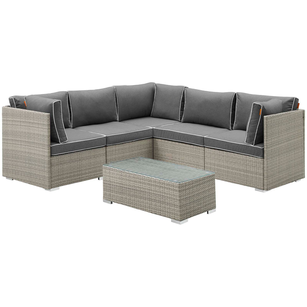 Modway Repose 6 Piece Outdoor Patio Sectional Set - EEI-3016 | Outdoor Sofas, Loveseats & Sectionals | Modishstore - 7