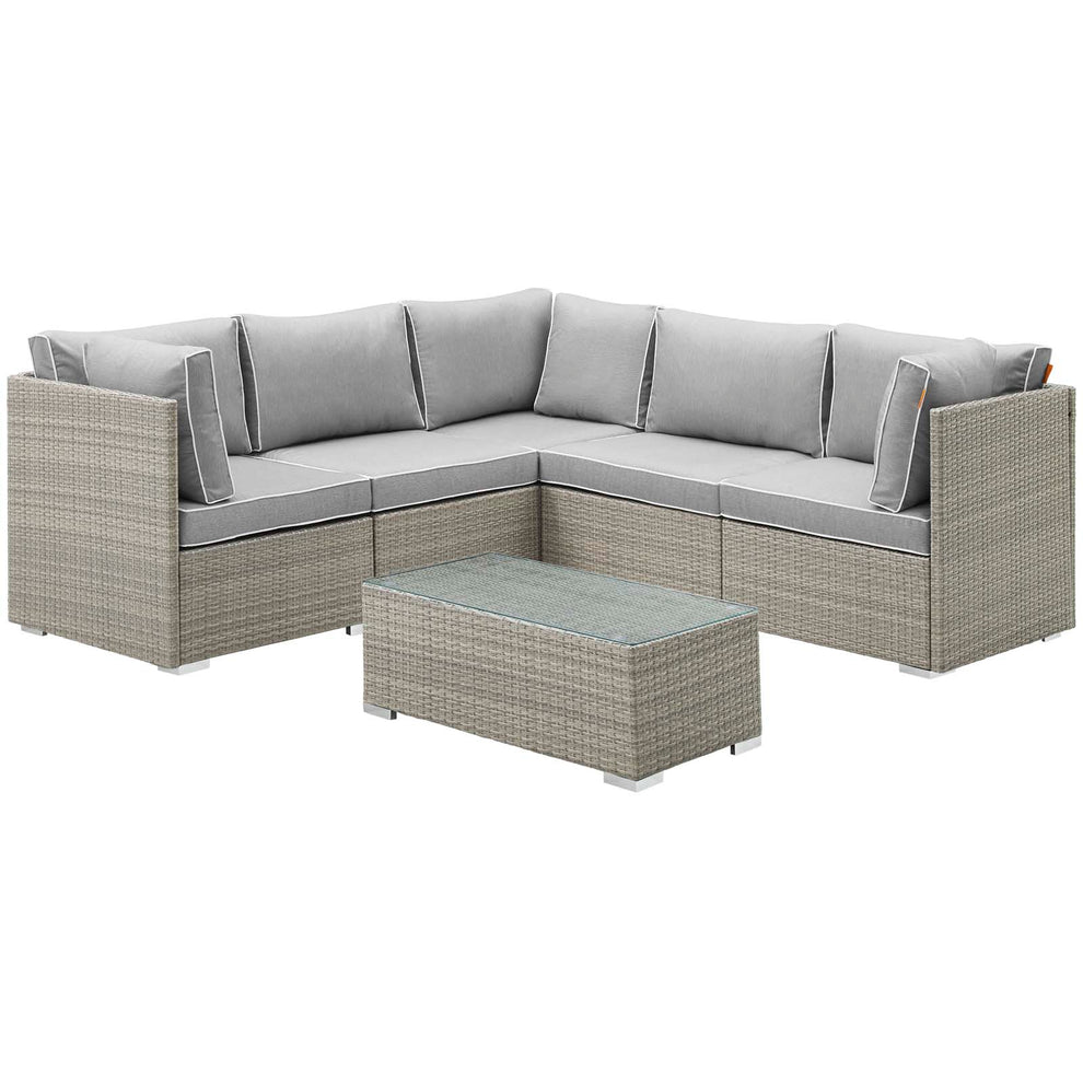 Modway Repose 6 Piece Outdoor Patio Sectional Set - EEI-3016 | Outdoor Sofas, Loveseats & Sectionals | Modishstore - 10