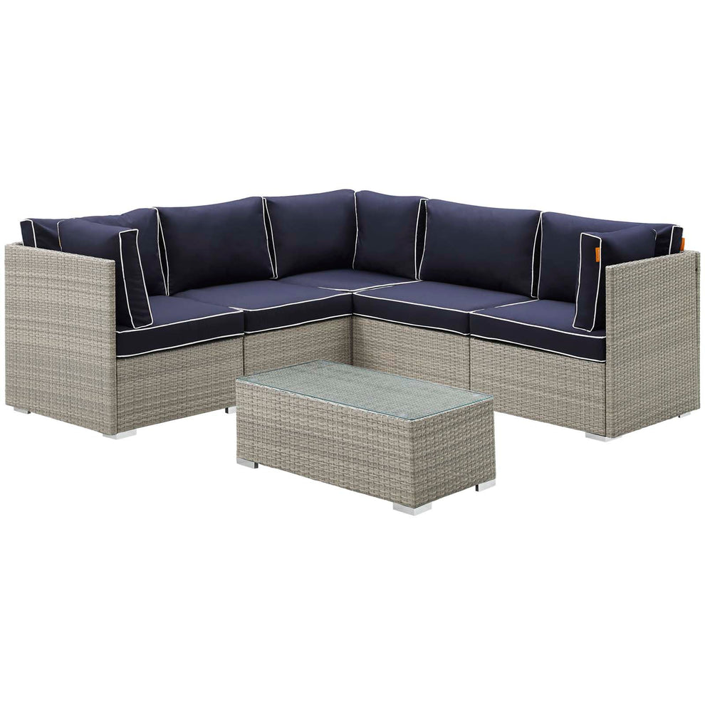 Modway Repose 6 Piece Outdoor Patio Sectional Set - EEI-3016 | Outdoor Sofas, Loveseats & Sectionals | Modishstore - 13