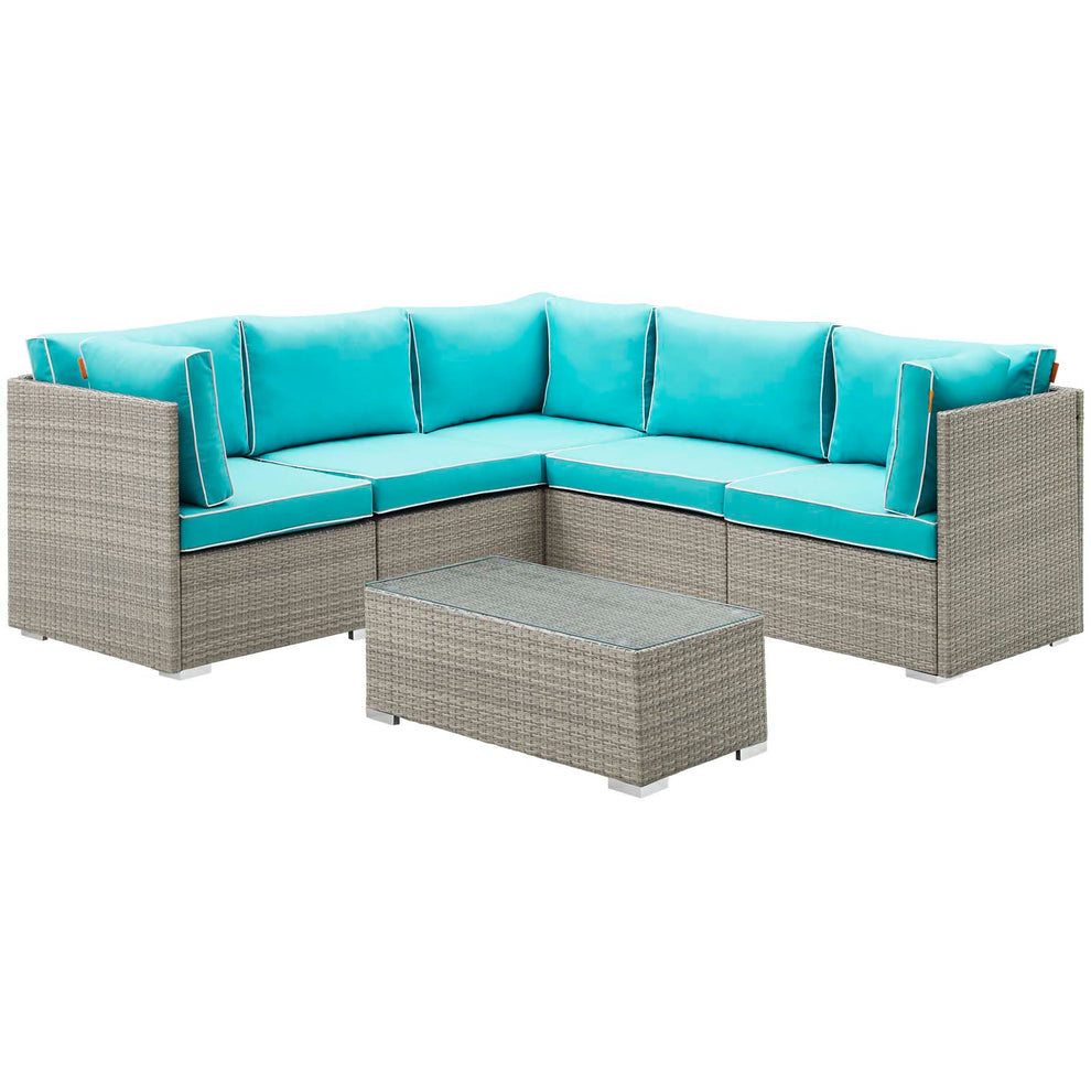 Modway Repose 6 Piece Outdoor Patio Sectional Set - EEI-3016 | Outdoor Sofas, Loveseats & Sectionals | Modishstore - 16