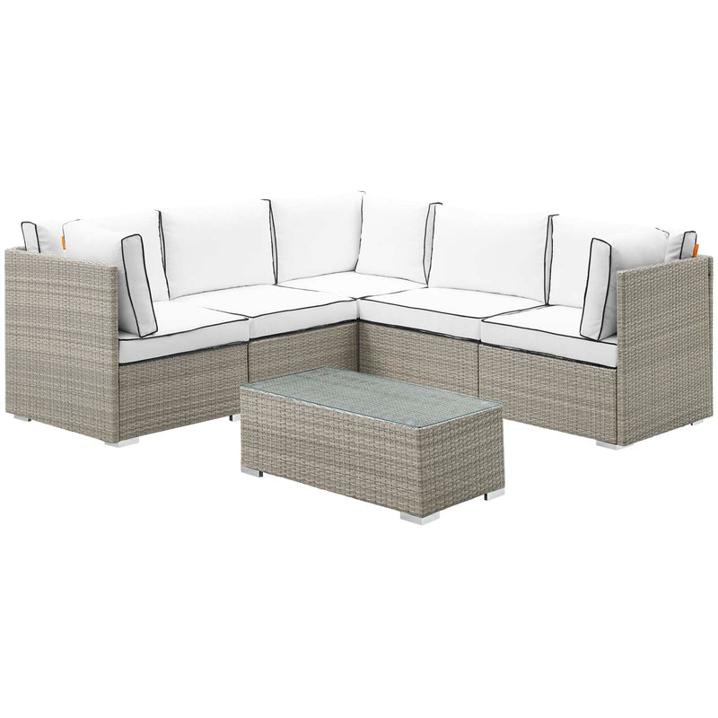 Modway Repose 6 Piece Outdoor Patio Sectional Set | Outdoor Sofas, Loveseats & Sectionals | Modishstore-23