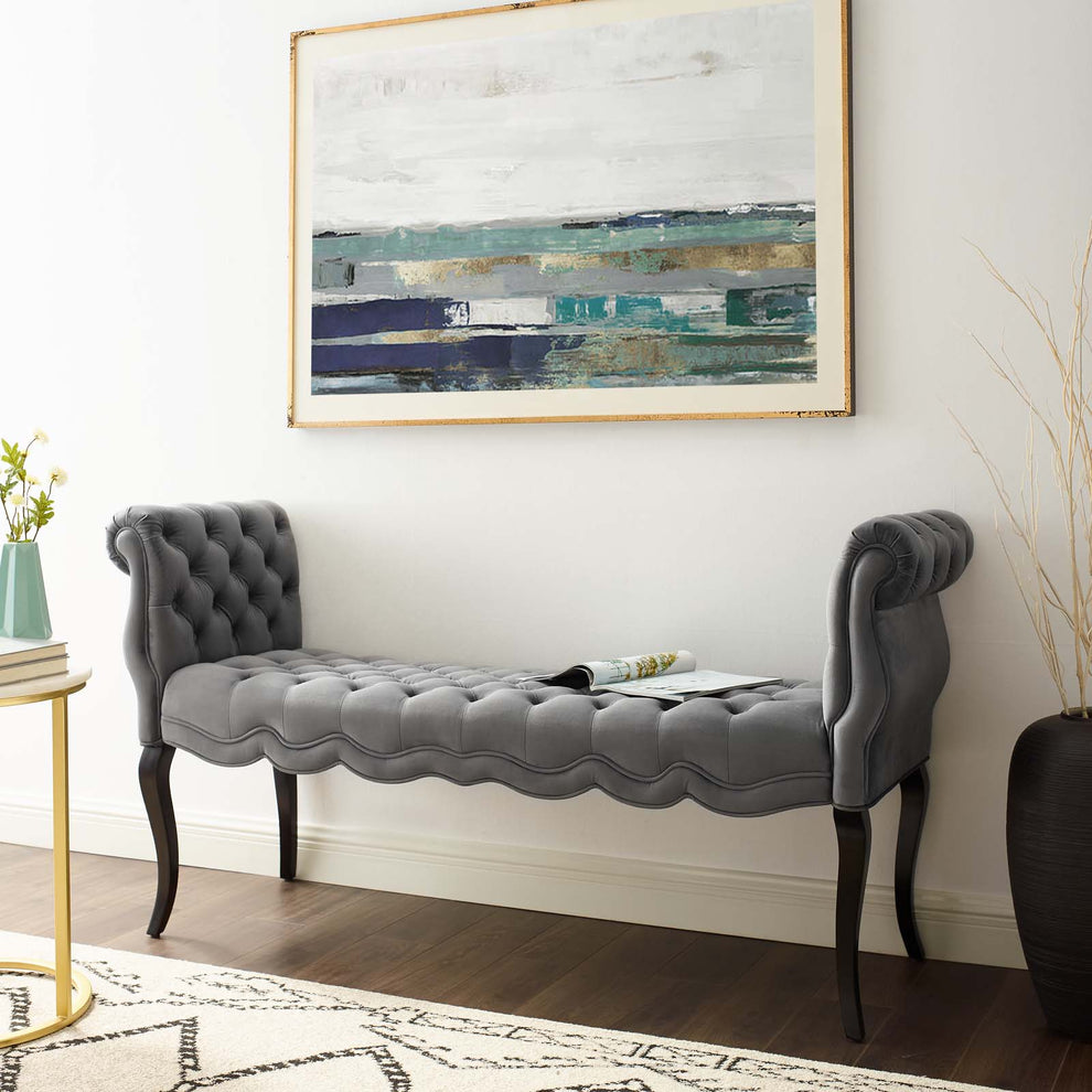 Modway Adelia Chesterfield Style Button Tufted Performance Velvet Bench - EEI-3018 | Benches | Modishstore - 1