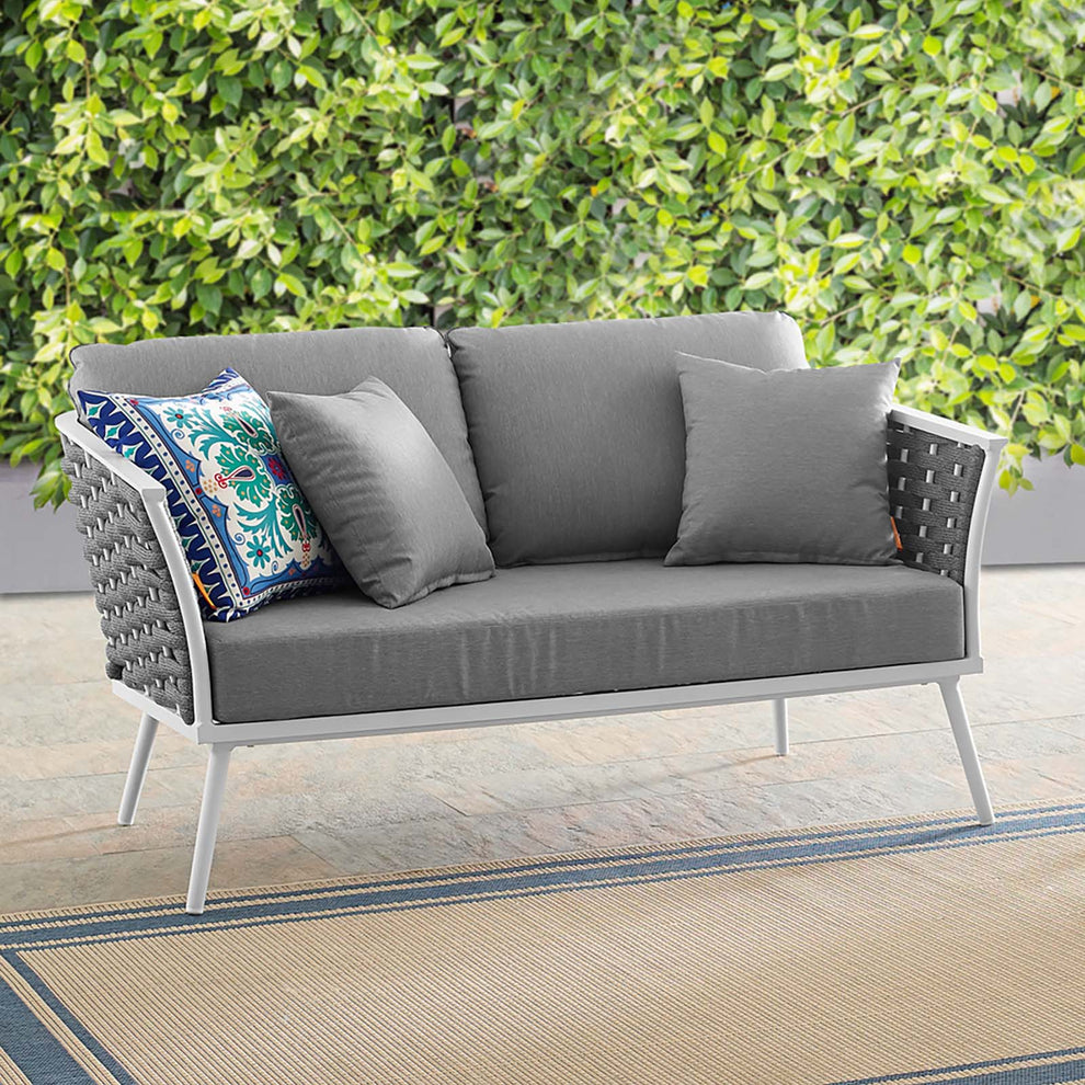 Modway Stance Outdoor Patio Aluminum Loveseat - EEI-3019 | Outdoor Sofas, Loveseats & Sectionals | Modishstore - 1
