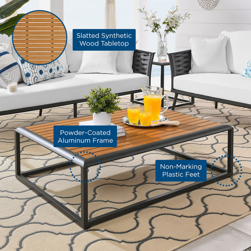 Modway Stance Outdoor Patio Aluminum Coffee Table - EEI-3021 | Outdoor Tables | Modishstore - 8