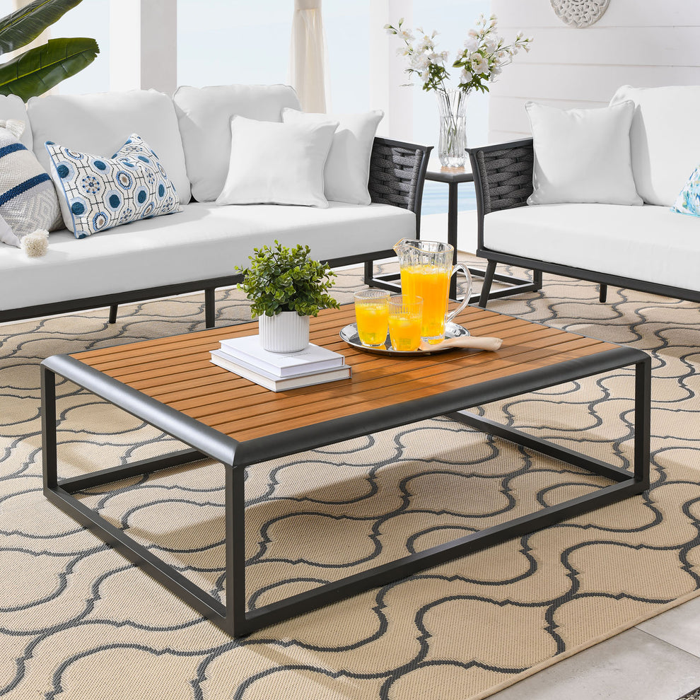 Modway Stance Outdoor Patio Aluminum Coffee Table - EEI-3021 | Outdoor Tables | Modishstore - 6