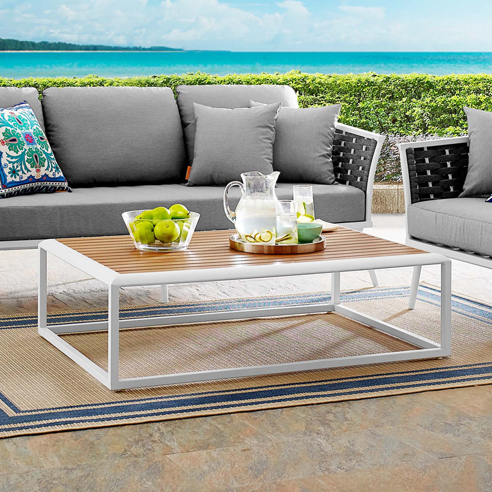 Modway Stance Outdoor Patio Aluminum Coffee Table - EEI-3021 | Outdoor Tables | Modishstore - 1