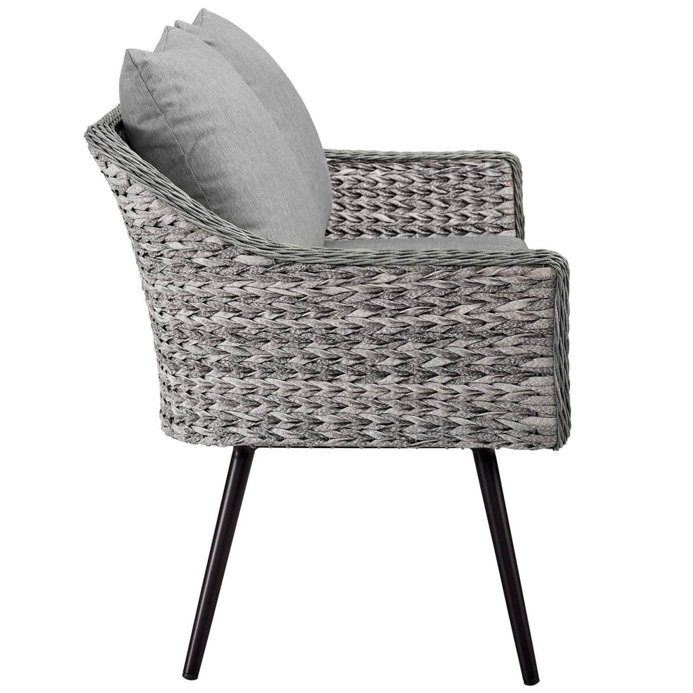 Modway Endeavor Outdoor Patio Wicker Rattan Loveseat Gray - EEI-3024 | Outdoor Sofas, Loveseats & Sectionals | Modishstore - 4