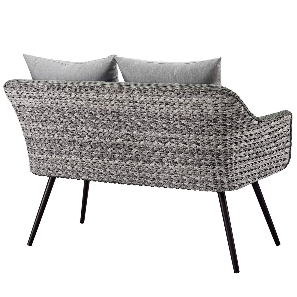 Modway Endeavor Outdoor Patio Wicker Rattan Loveseat Gray - EEI-3024 | Outdoor Sofas, Loveseats & Sectionals | Modishstore - 5