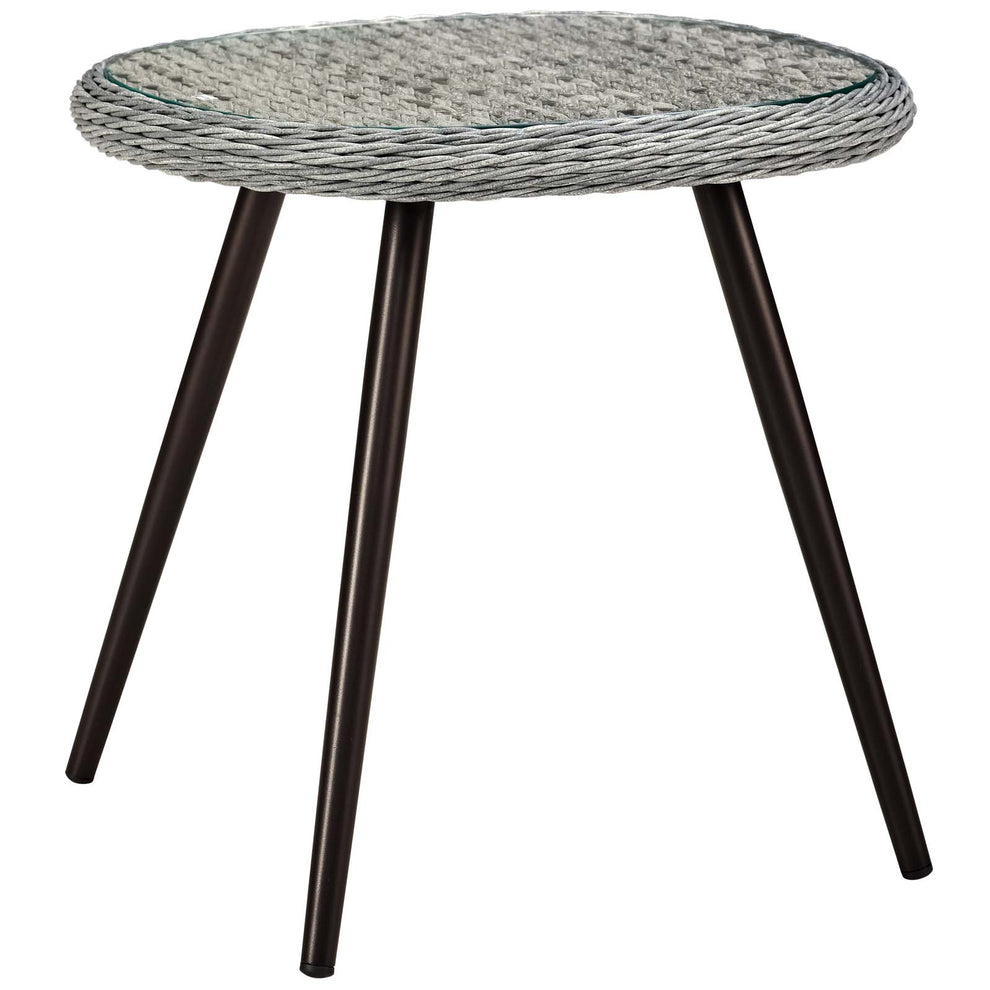 Modway Endeavor Outdoor Patio Wicker Rattan Side Table Gray - EEI-3025 | Outdoor Tables | Modishstore - 2