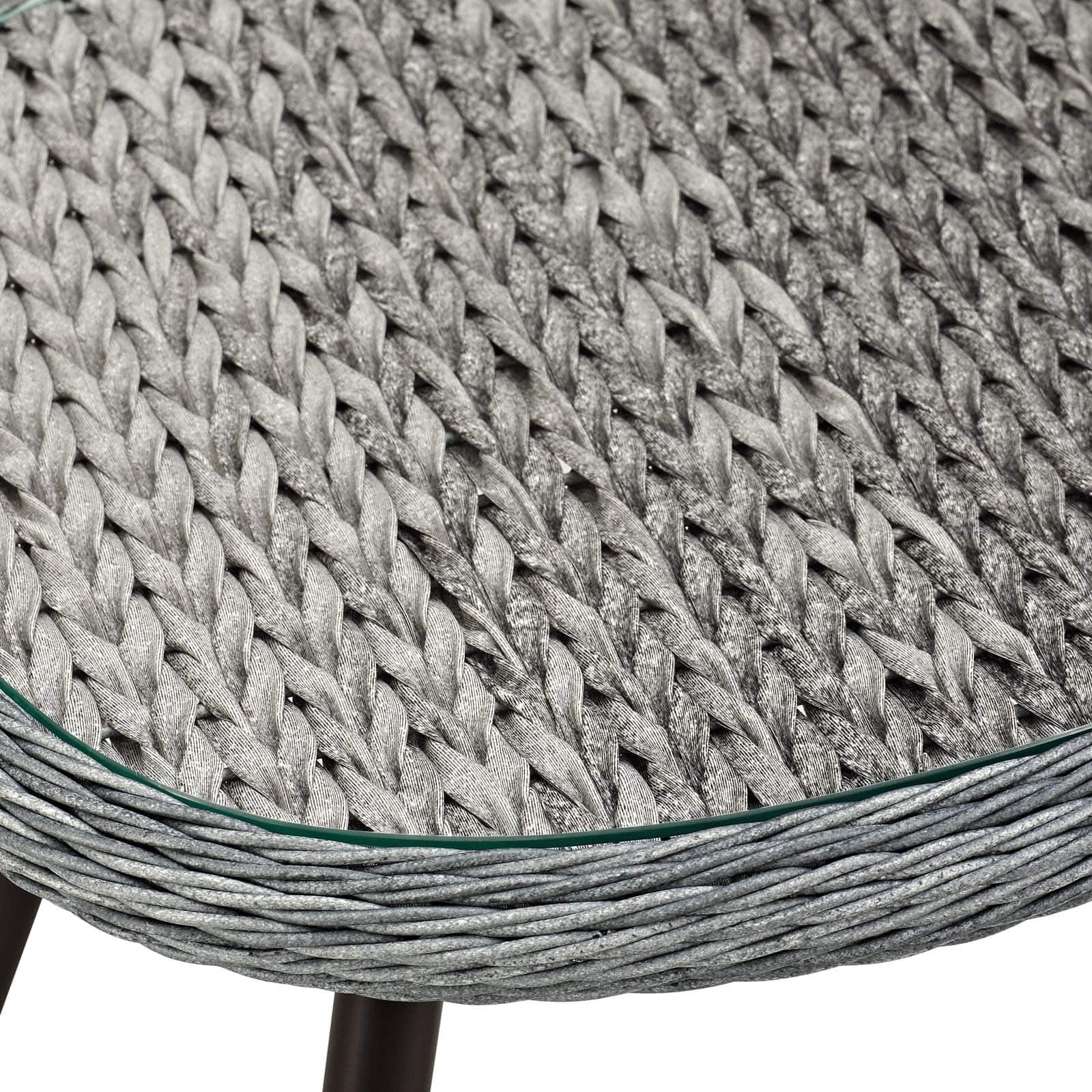 Modway Endeavor Outdoor Patio Wicker Rattan Side Table Gray | Side Tables | Modishstore-4
