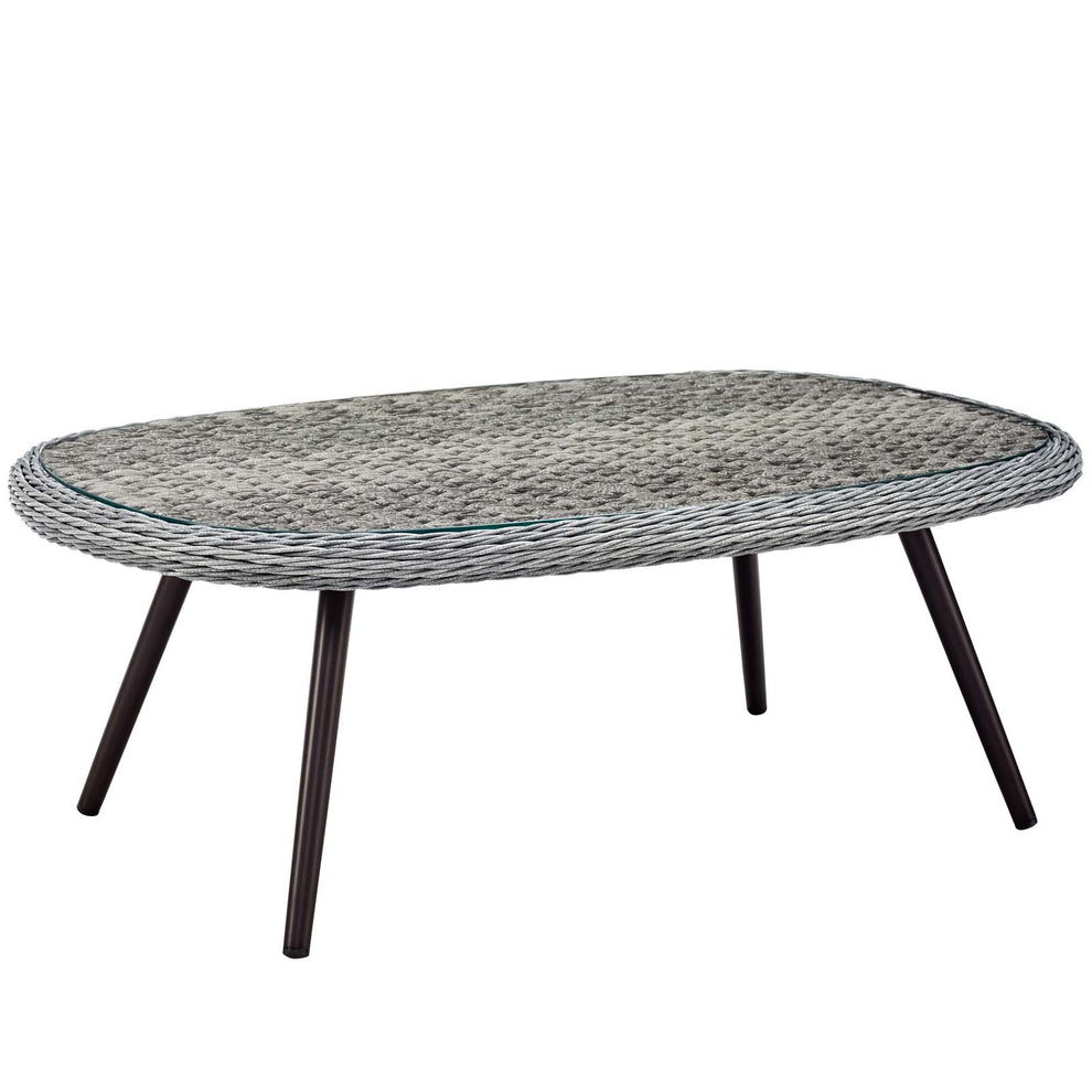 Modway Endeavor Outdoor Patio Wicker Rattan Coffee Table Gray - EEI-3026 | Outdoor Tables | Modishstore - 2