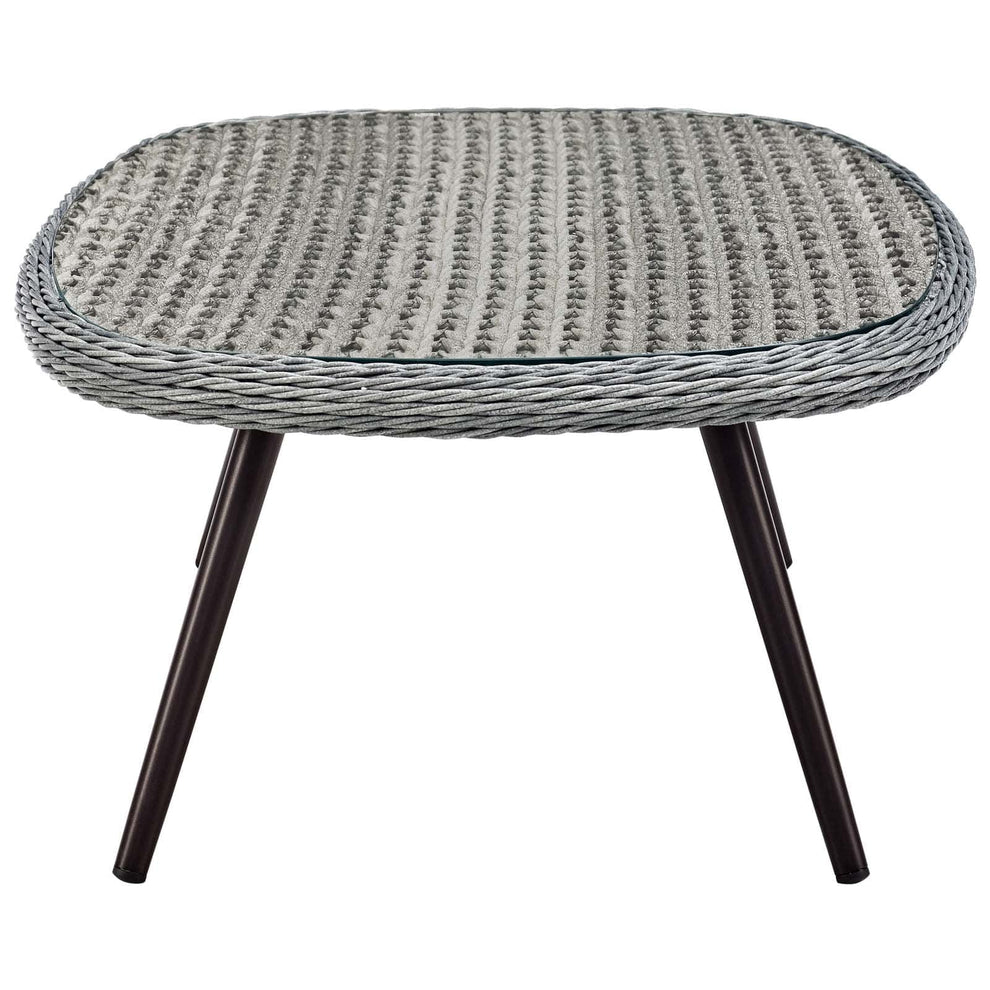 Modway Endeavor Outdoor Patio Wicker Rattan Coffee Table Gray - EEI-3026 | Outdoor Tables | Modishstore - 3
