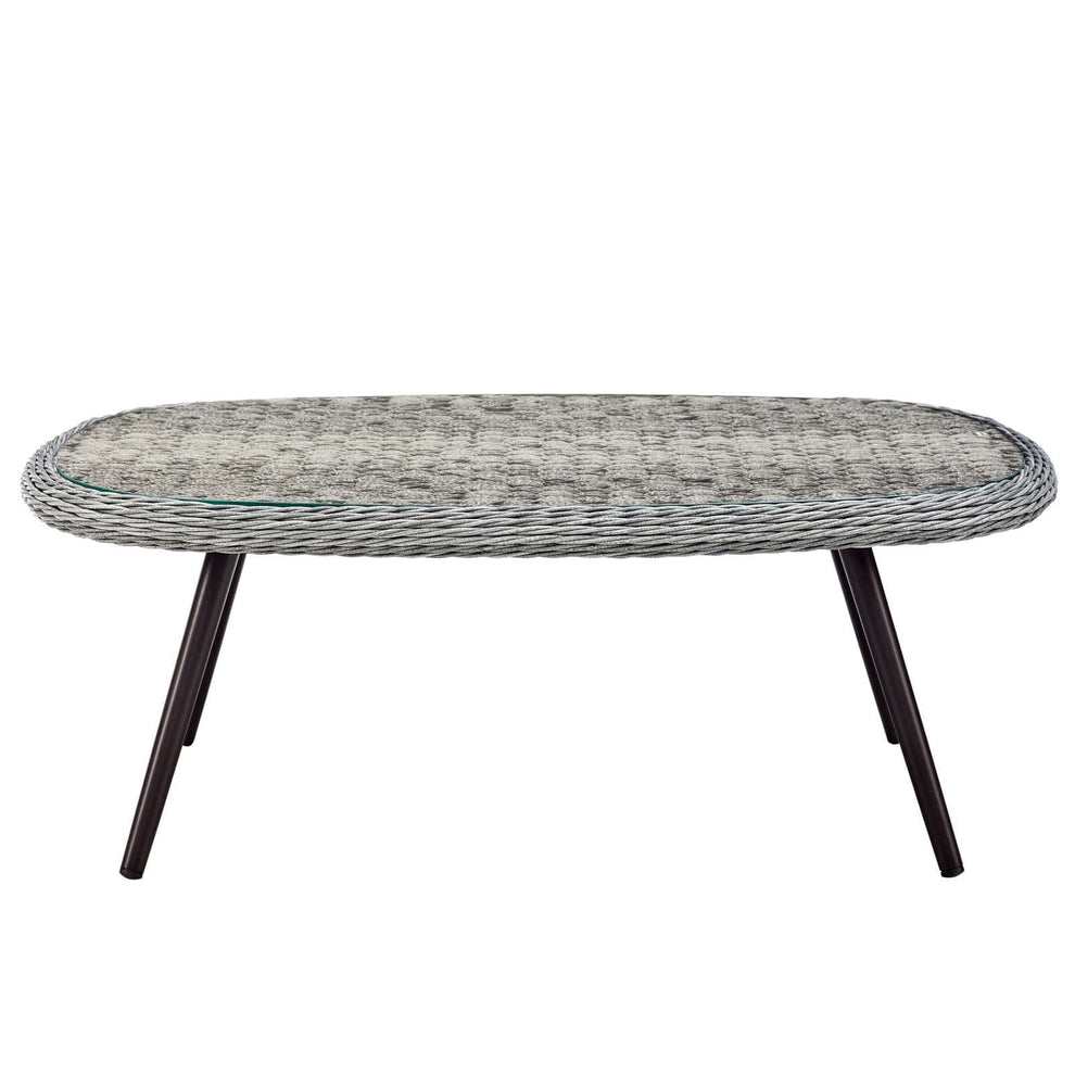 Modway Endeavor Outdoor Patio Wicker Rattan Coffee Table Gray - EEI-3026 | Outdoor Tables | Modishstore - 4
