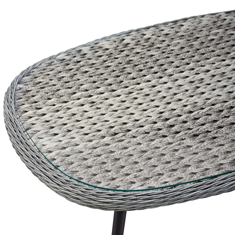 Modway Endeavor Outdoor Patio Wicker Rattan Coffee Table Gray - EEI-3026 | Outdoor Tables | Modishstore - 5