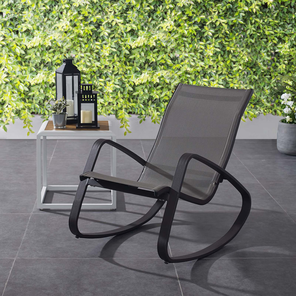 Modway Traveler Rocking Outdoor Patio Mesh Sling Lounge Chair - EEI-3027 | Outdoor Recliners & Lounge Chairs | Modishstore - 1