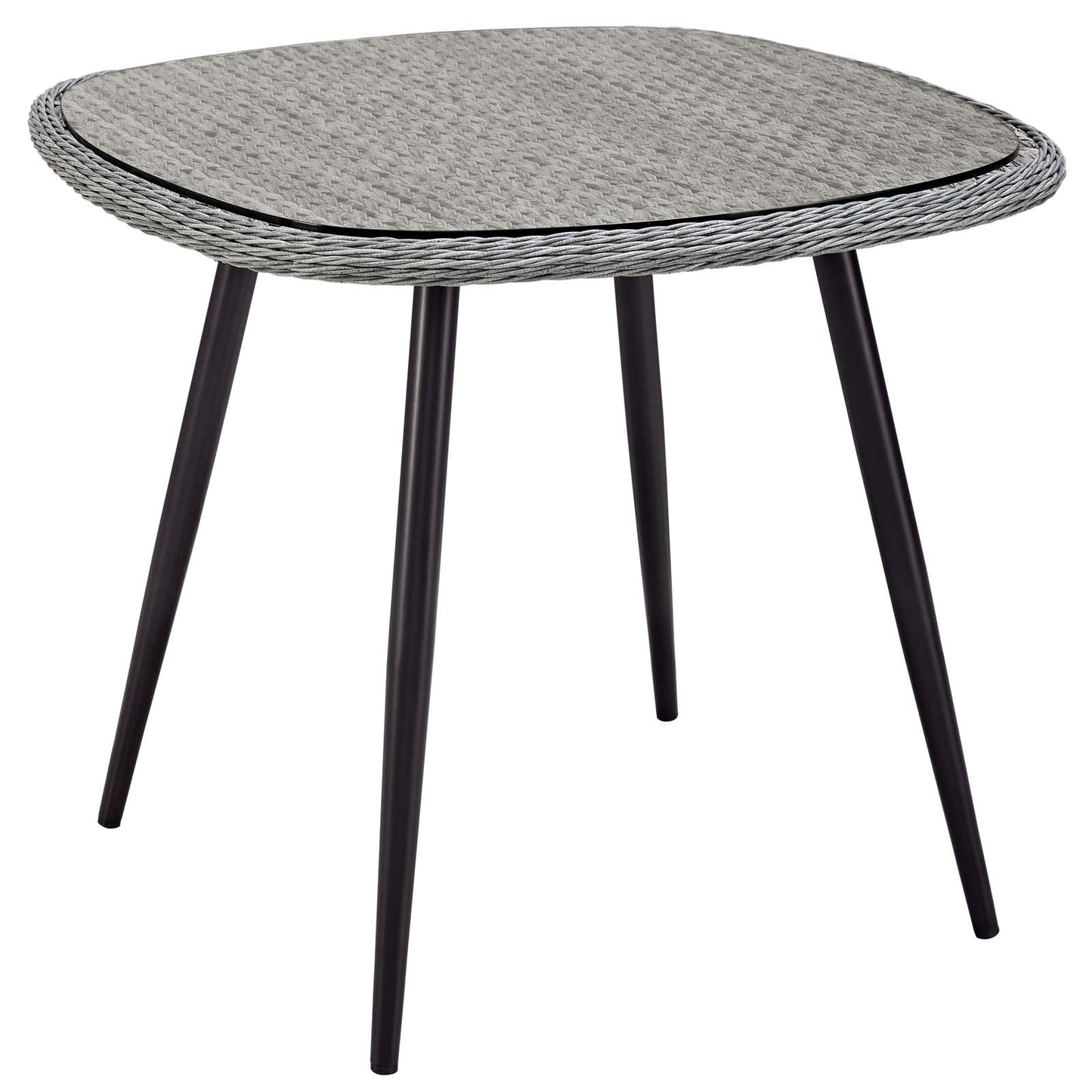 Modway Endeavor 36" Outdoor Patio Wicker Rattan Dining Table Gray | Dining Tables | Modishstore-2