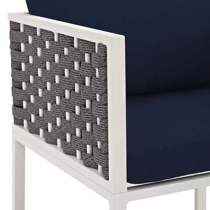 Modway Stance Outdoor Patio Aluminum Dining Armchair White Navy - EEI-3053 | Outdoor Chairs | Modishstore - 4