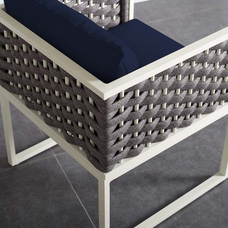 Modway Stance Outdoor Patio Aluminum Dining Armchair White Navy - EEI-3053 | Outdoor Chairs | Modishstore - 5