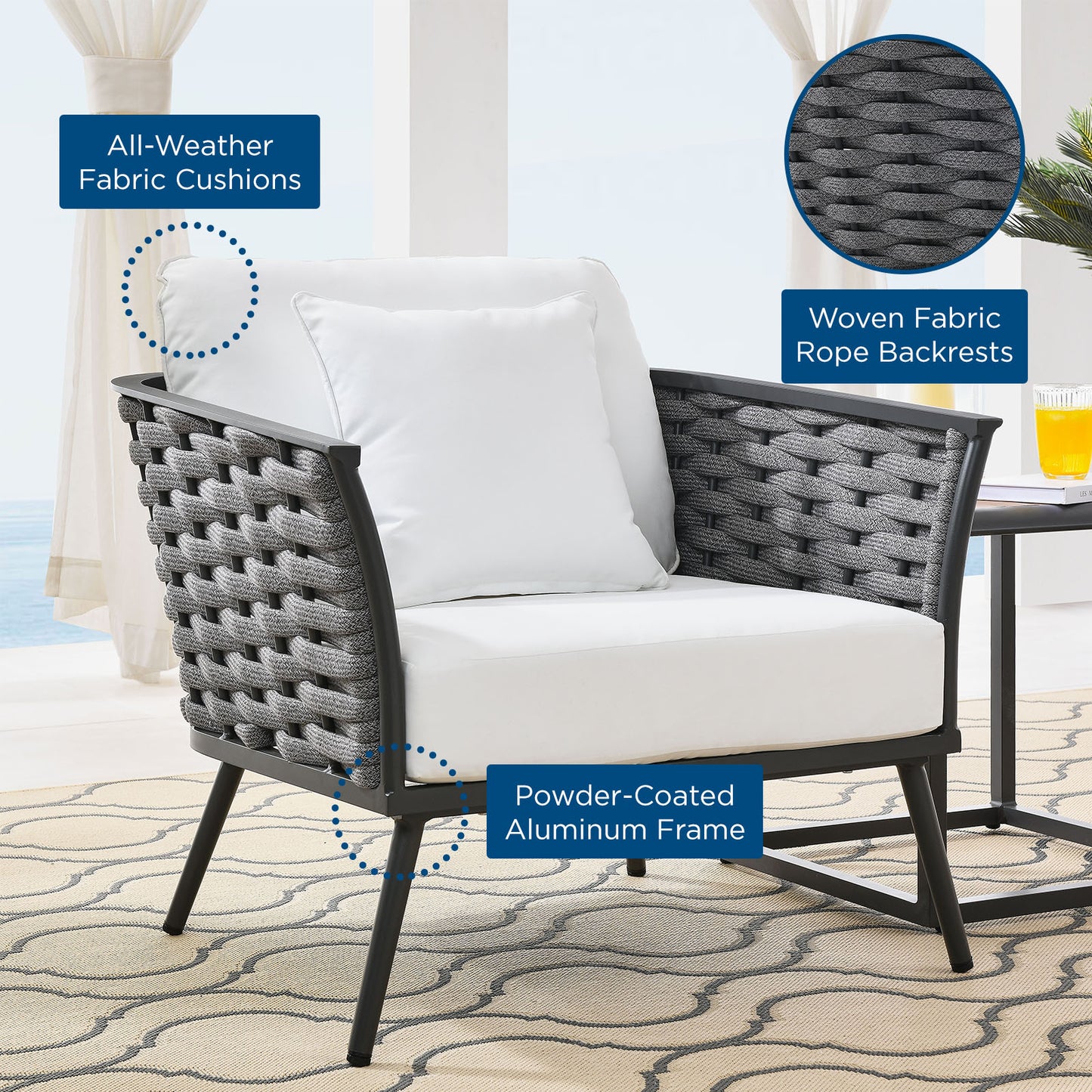 Modway Stance Outdoor Patio Aluminum Armchair | Armchairs | Modishstore-15