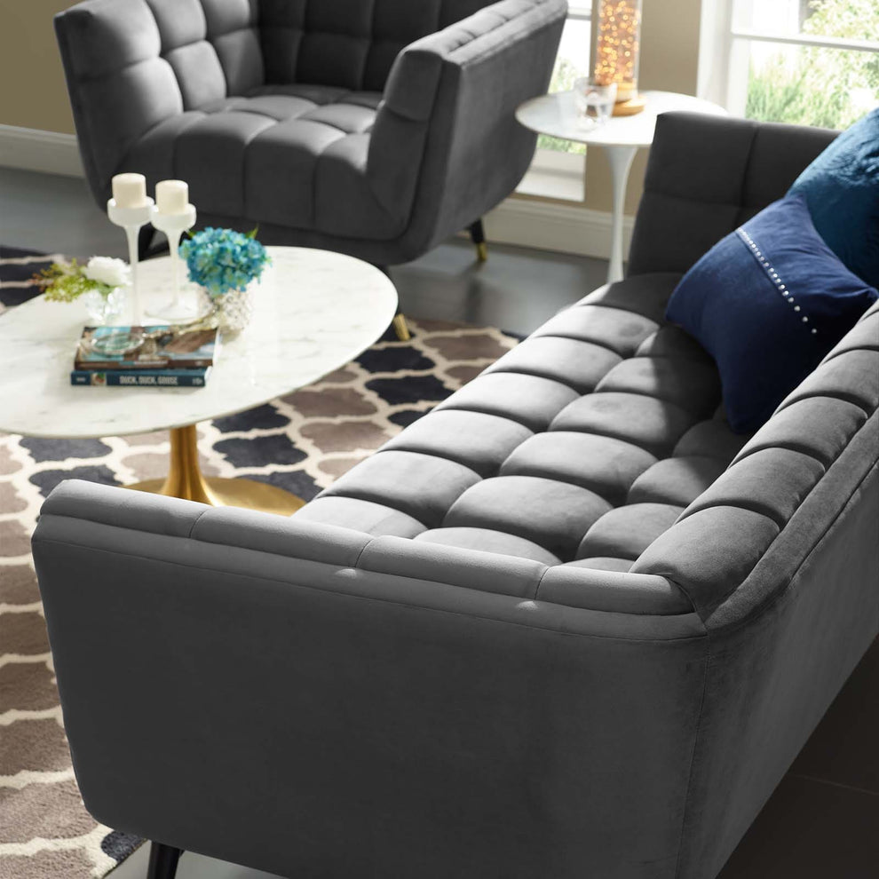 Modway Adept Upholstered Velvet Sofa - EEI-3059 | Sofas | Modishstore - 3