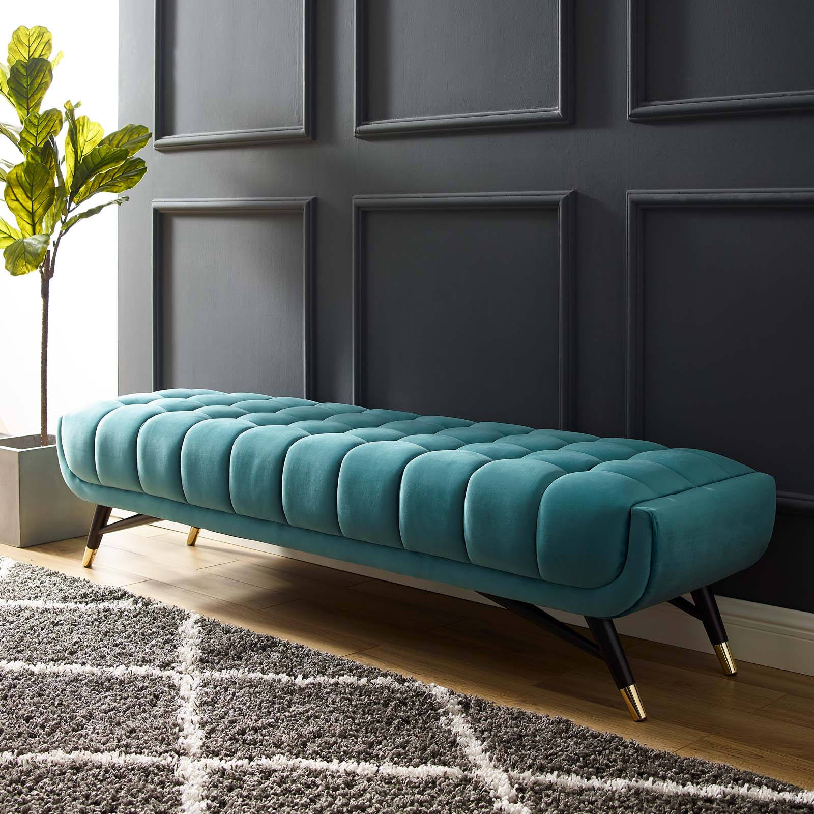 Modway Adept Upholstered Velvet Bench | Stools & Benches | Modishstore-12