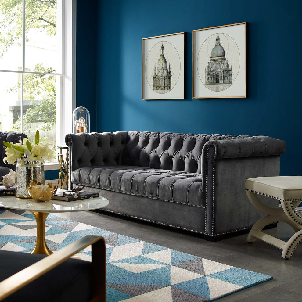 Modway Heritage Upholstered Velvet Sofa - EEI-3064 | Sofas | Modishstore - 1