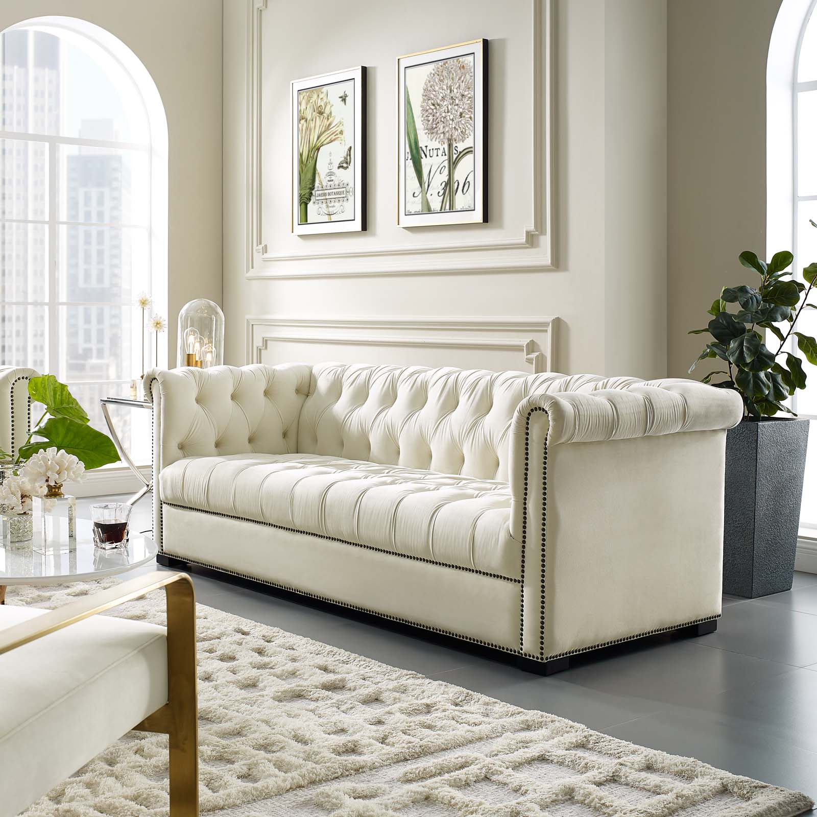 Modway Heritage Upholstered Velvet Sofa | Sofas | Modishstore-5