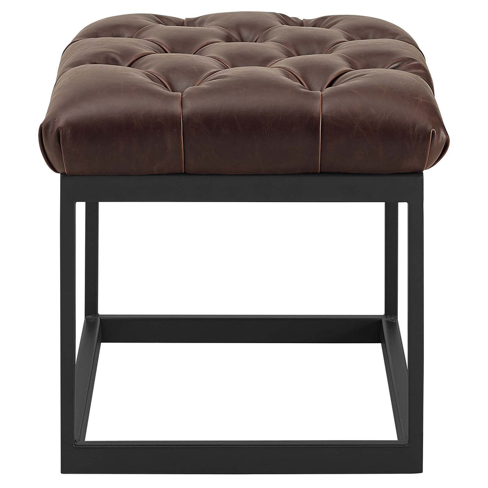 Cherish Antique Button Tufted Faux Leather Ottoman By Modway - EEI-3066 | Ottomans | Modishstore - 3